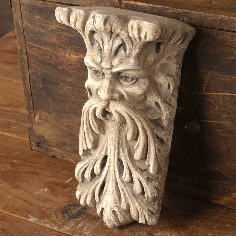 Cast Plaster Greenman Shelf Wall Hanging