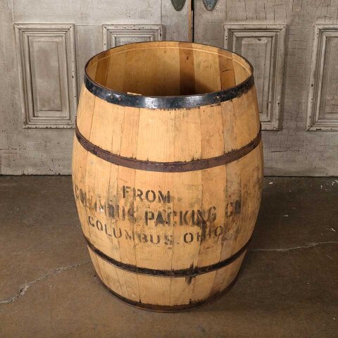 26x29 Columbus Packing Co. Wood Barrel