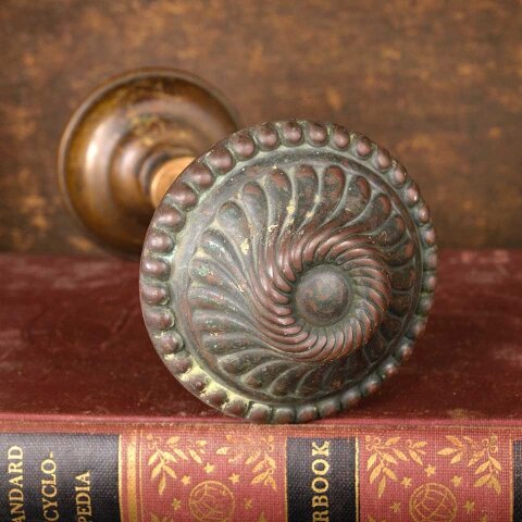 Antique Brass Corbin Colonial Doorknobs Set