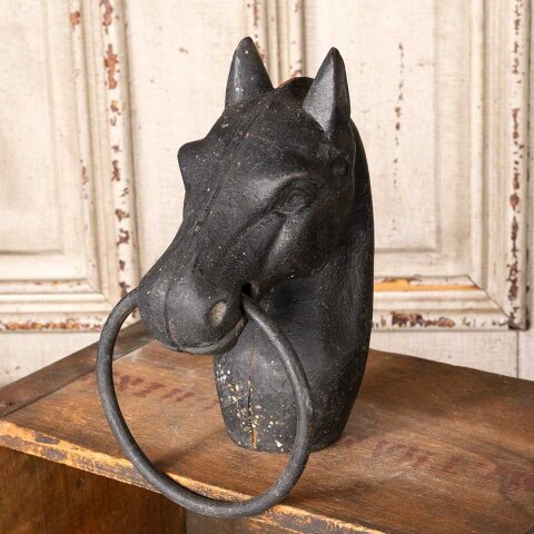 Vintage Cast Iron Horse Head Hitching Post