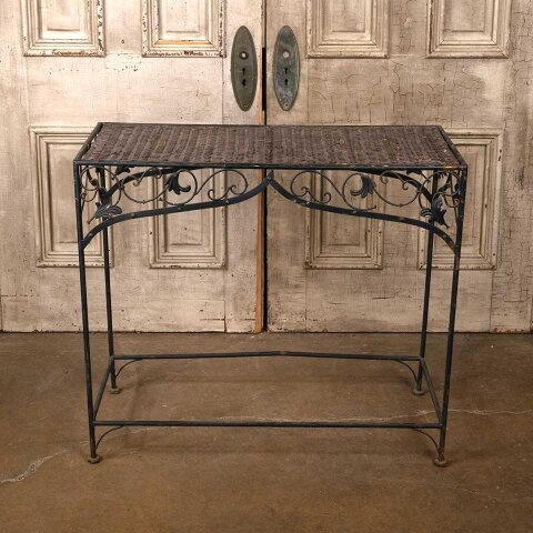 #55815 Metal & Wicker Console Table image 2