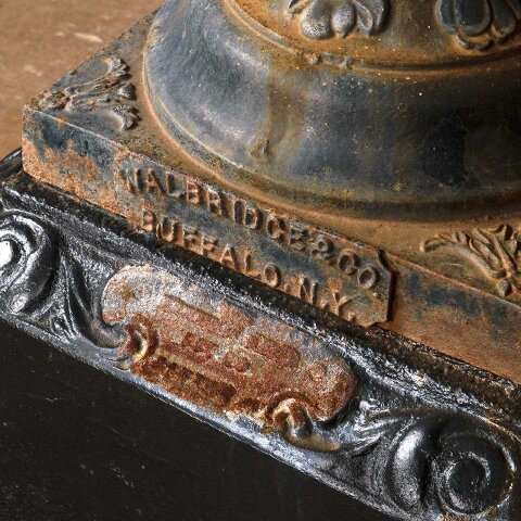 #55828 21" Antique Cast Iron Garden Urn & Pedestal image 2
