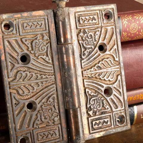 #6680 4 1/2" Antique Ornate Ball Finial Door Hinge image 3