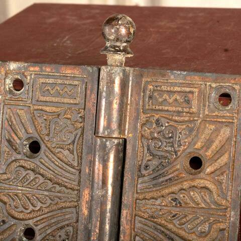 #6680 4 1/2" Antique Ornate Ball Finial Door Hinge image 4