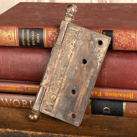 #6680 4 1/2" Antique Ornate Ball Finial Door Hinge image 5