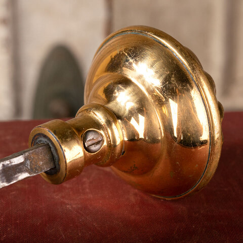 #6882 Antique Brass Corbin Doorknobs image 4