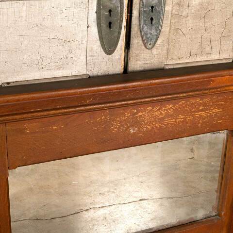 #7187 Antique Oak Over Mantel Fireplace Mirror image 6