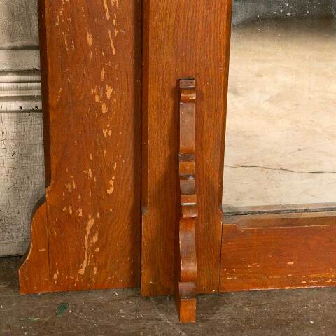 #7187 Antique Oak Over Mantel Fireplace Mirror image 7