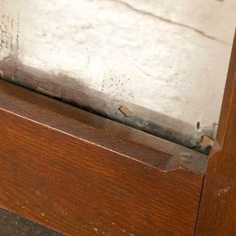 #7187 Antique Oak Over Mantel Fireplace Mirror image 8