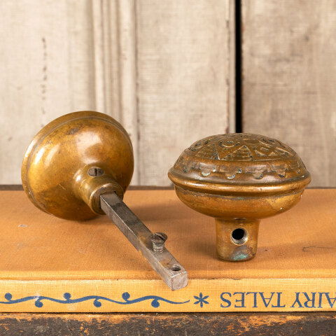 #889 Antique Norwalk Lock Co. Brass Doorknobs image 4