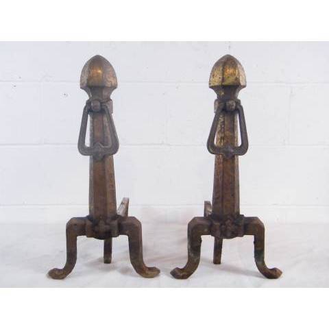 #8914 Arts & Crafts Fireplace Andirons image 2