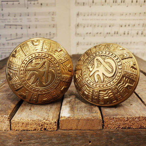 #9147 Antique Mallory Wheeler Arabic Doorknobs image 3